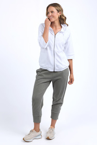 Beachy Zip Hoodie White