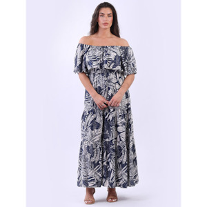 Bardot Tropical Maxi Dress Navy