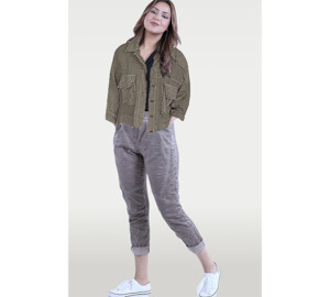 Promo Of The Week: Linen Anglaise Crop Jacket Green