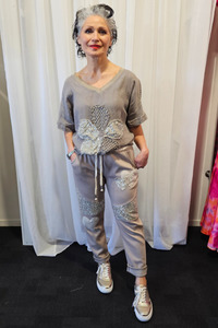 Lilliano: Italian Relax Heart Pants Taupe