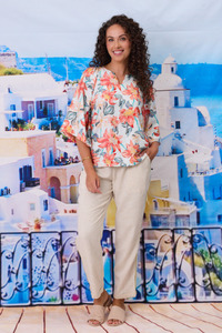 8: Verona Flower Top Aqua