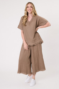 Nicole Linen Pants Mocha