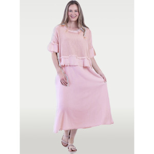 Lilliano: Italian Woven Overlay Dress Pink