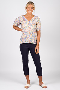 Printed V Neck Top Amalfi