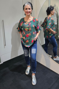 Tie Neck Top Green