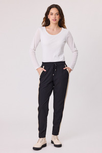 Sloane Side Stripe Pant Black/Stone