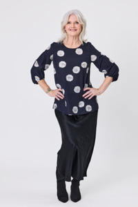 20: Annette Top Navy Dot