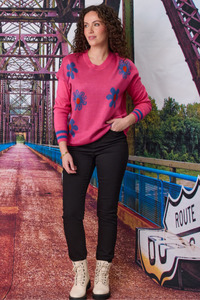 10: Merino Blend Daisy Jumper Hot Pink