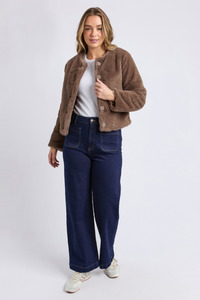 S: Sofia Fur Jacket Mocha