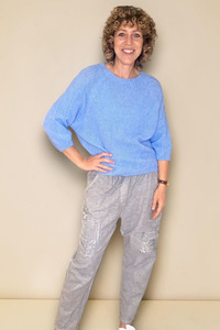 Italian Wear: Mohair Blend Sweater Light Blue