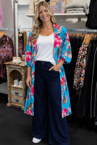 Glam: Button Coat Teal