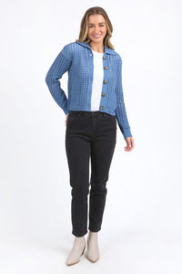 10: Clover Knit Cardi Coronet Blue