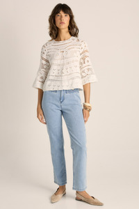 Gaia Lace Top Ecru