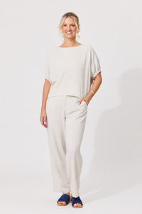 Costa Linen Top Oatmeal