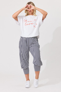 S: Yasmin Stripe Pant Navy Stripe