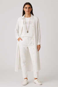 Jackets Vests And Cardigans: Button Down Linen Jacket White
