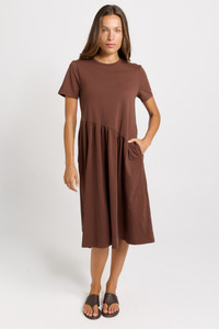 Betty Basics: Ava Asymmetrical Dress Chocolate