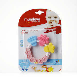 Rattle ring with silicone teethers