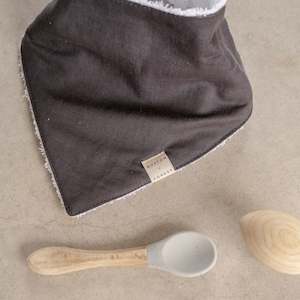 Bibs: Linen/Towelling Dribble bib ® - Charcoal