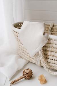 Linen/Towelling Dribble bib ® - Oatmeal