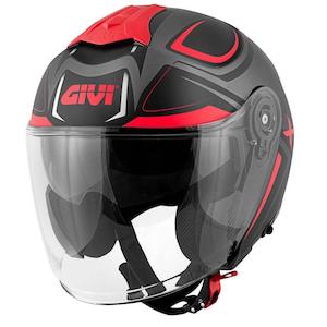 Clothing: Givi X22 scooter helmet - red/grey
