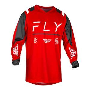 Mens Off Road Jerseys: Fly Racing 2024 F-16 Jersey - Red / Charcoal / White