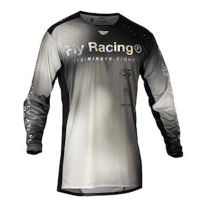Mens Off Road Jerseys: Fly Racing 2024 Lite S.E. Legacy Jersey - Light Grey / Black