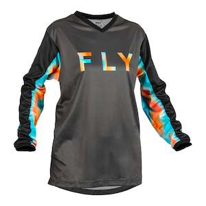 Fly Racing 2023 Ladies F-16 Jersey - Grey / Pink / Blue
