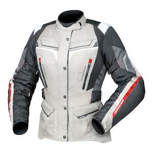 Womens Road Jackets: Dririder Ladies Apex 5 Jacket - Grey / White / Black