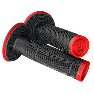 Handlebars Grips: Grips SXII Neon red/Black w/donuts dual density Scott (S219624-4959)