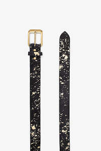 Hide Belt Wide | Black & Gold Foil