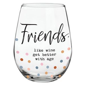 Slightly Sassy: Stemless Wine Glass - Wine, Friends