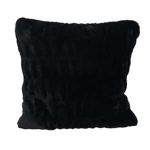 Cushions Throws 1: Faux Fur Ribbed Cushion | Black