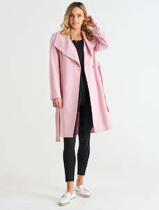 Crews Cardis: Christina Wrap Coat - Powder Petal