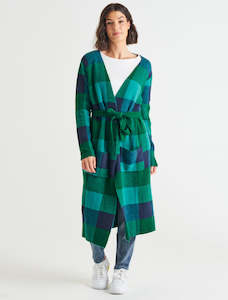 Crews Cardis: Swift Cardigan - Green/Blue Check