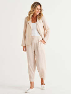 Crews Cardis: Betty Basics | Lisset Blazer Natural Stripe