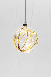 Lighting: Festive sphere hanging glass light