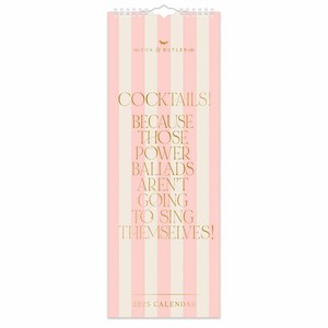 2024 Calendars Diaries: Fox & Butler, Cocktails Slim Calendar 2025