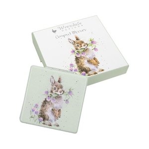 Wrendale Design 1: 'Head Clover Heels' rabbit Compact Mirror