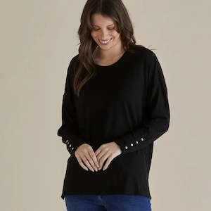Tops 1: Hendrix Ribbed Long Sleeve Tee | Black