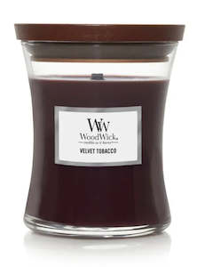 Candles: WoodWick Medium - Velvet Tobacco