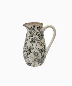 Black Floral Jug Tall