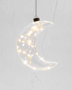 Crescent Moon Hanging Clear Glass Light