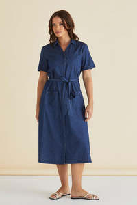 Betty Basics Soft Denim Shirt Dress