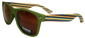 Sunglasses 1: Moana Rd 50/50's | Green w/ striped arms