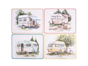 Caravan Placemats Cork-Backed Set of 4