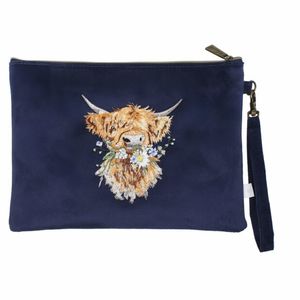'Daisy Coo' Highland Cow Embroidered Pouch
