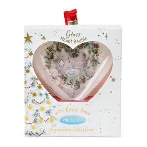 Christmas 2025: Glass Heart Me to You Bear Christmas Bauble