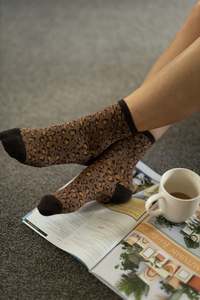 Fashion Accessories: Leopard Coffee Socks