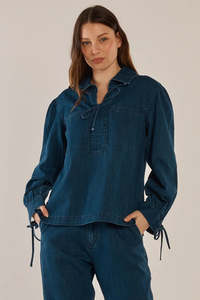 Dubai Blouse - Dark Vintage Denim
